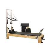 pilates oak reformer with half trapeze attachment